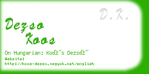 dezso koos business card